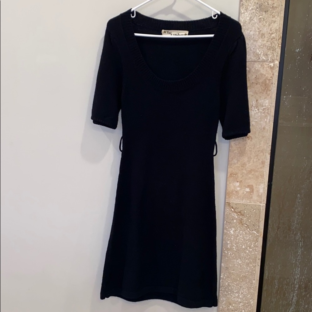 Black midi- sweater dress